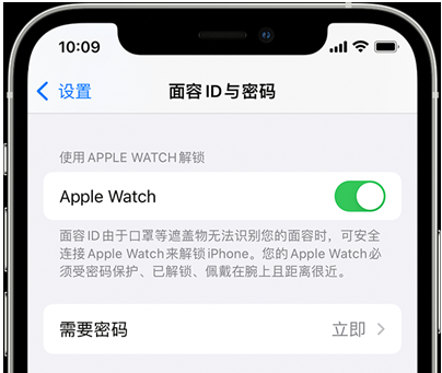 如何用 AppleWatch 解锁配备面容 ID 的 iPhone